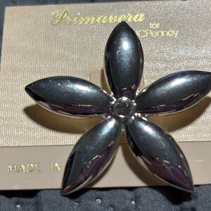 Vintage Primavera Silver Flower Brooch